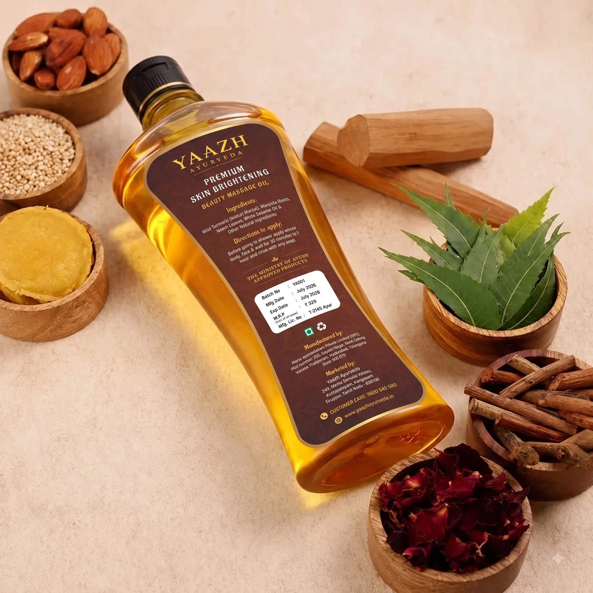 Yaazh ayurveda Skin brigtening massage oil